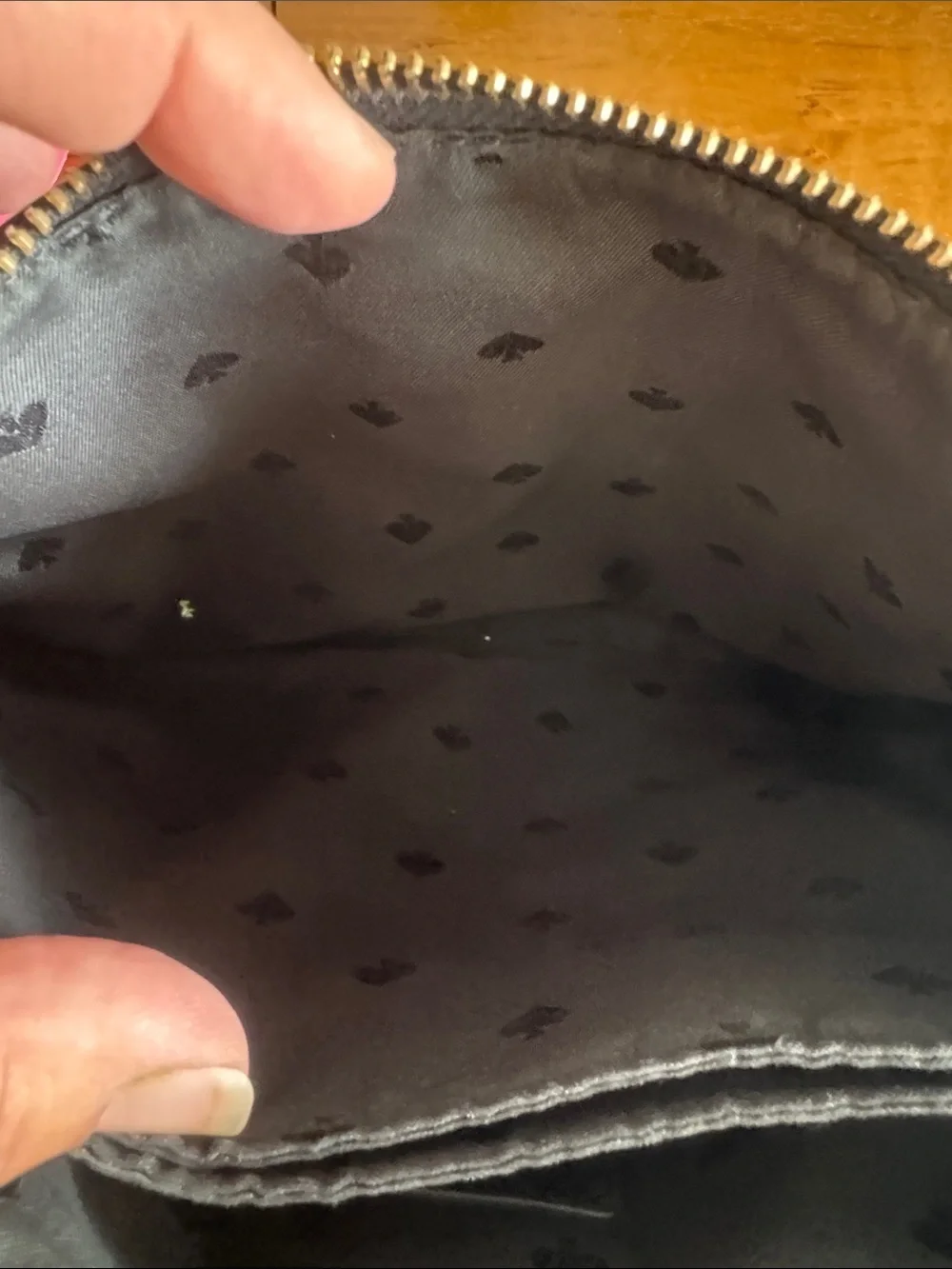 kate spade Black Pebbled Leather Crossbody Bag with Gold Logo